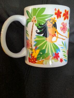 ABC Stores Hawaiian Island Hula Honeys Girls Drinkware Mug / Cup 8oz- 3 6/8"Ht.